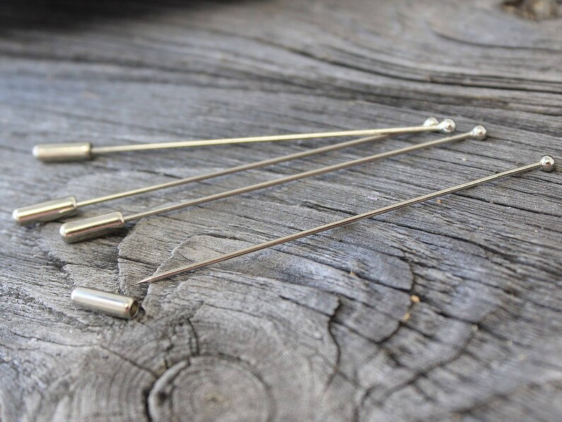 Brooch Pins Silver Stick Pin 5 Silver Plated Brass Brooch Etsy
