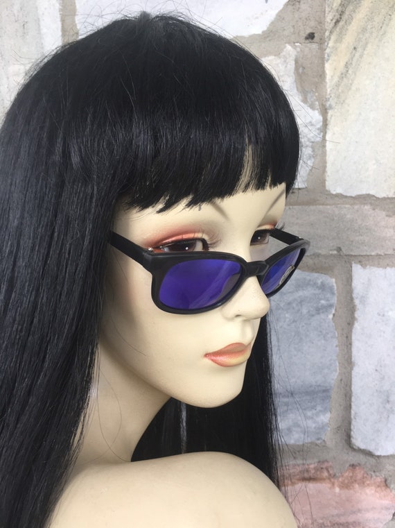 Vintage 90s Old Skool , Electric Blue Lens Sunglas