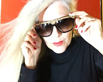 Vintage 1980s Sunglasses, Cheetah Print Sunglasses, Leopard Print Sunglasses, Free Shipping!