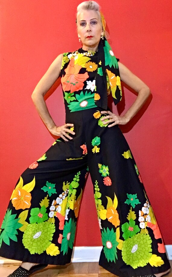 Vintage 60s/70s Playsuit, Jumpsuit, Pantsuit, Flow