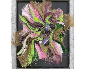 Go with the flow - Abstract Bas-Relief mixed media mosaic