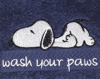 Wash Your Paws - Snoopy Hand Towel - Choice of Colors