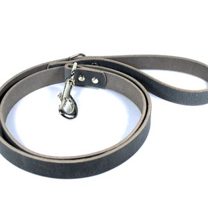 Gray Thick Leather Dog Leash image 3