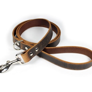 Dark Brown Thick Leather Dog Leash