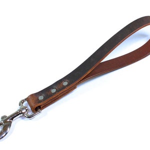 1&#39; Dark Brown Leather Traffic Dog Leash