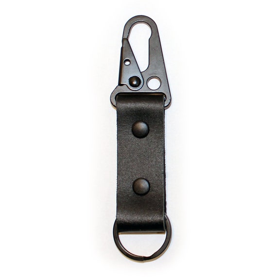 Leather HK Clip Keychain Fob 