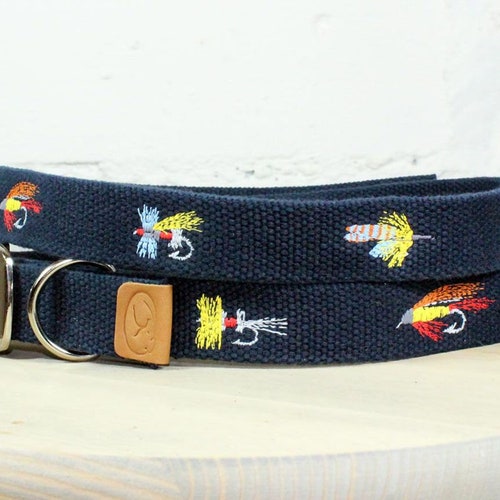 American Traditions Fly Fishing Dog Collar and Leash Made in Etsy