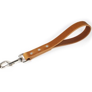 1&#39; Light Brown Leather Traffic Dog Leash