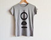 FINAL SALE Womens Tshirt  / Gray Moon Tee / Ladies Full Moon Shirt / Geometric Tee / Urban T Shirt / Nature