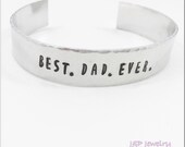 Personalized Father's Jewelry " Best Dad Ever", Jewelry, Bracelet, Cuff, For Dad, Father's Bracelet, Gift for Dad, Gift for him