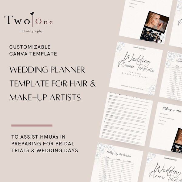 Hair and Makeup Timeline Template Etsy Canada