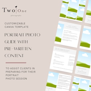 Canva Portrait Session Guide for Photographers, Family Session Guide, Ready-to-Use Content, Canva Template, Outfit Tips and Tricks Guide