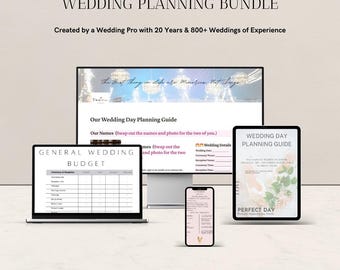 Bundel bruiloftplanner: Canva & Notion, bewerkbare digitale sjablonen