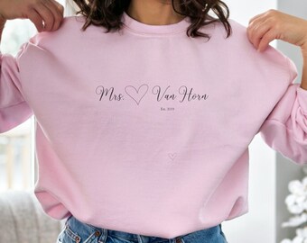 mrs sweatshirt, new mrs sweatshirt, bride to be, bridal gift, honeymoon sweatshirtfree giveaway with purchase,free giveaway