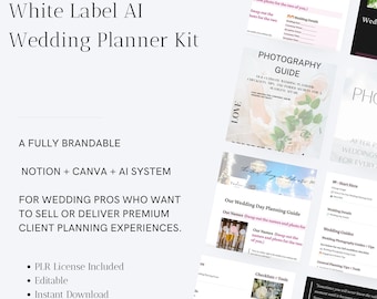 White Label AI Wedding Planner Template | Notion PLR (Digital Product)