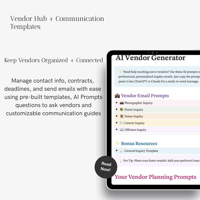 AI Wedding Planner Notion Template | Budget, Timeline, Guest List (Digital Download) image 7