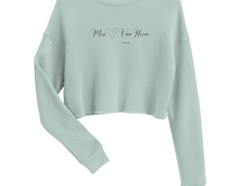 bride sweatshirt, new mrs gift, cropped sweatshirt, personalized gift for bride, cropped top, wedding gift, bride to be, engagement gift