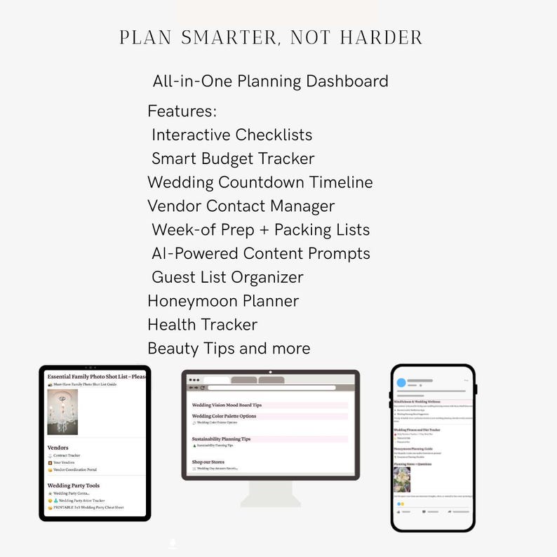 AI Wedding Planner Notion Template | Budget, Timeline, Guest List (Digital Download) image 3