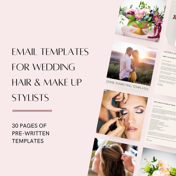 MUA Email templates, Email Templates for Hair & Make up Stylists,bridal make up templates, hair and make up, make up artist