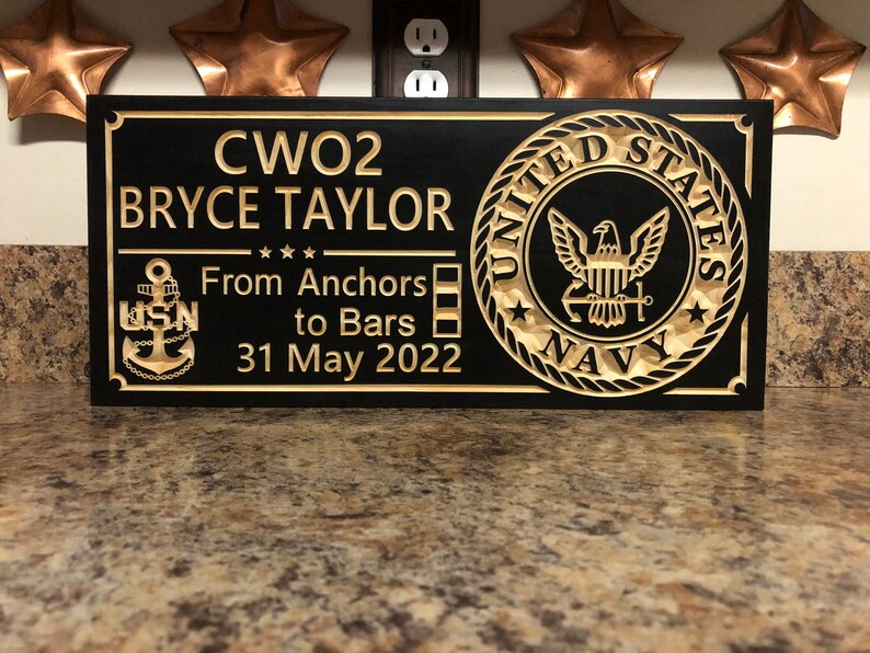 Navy Commissioning Gift Military Plaque From Crows to Bars Gas Turbine ...