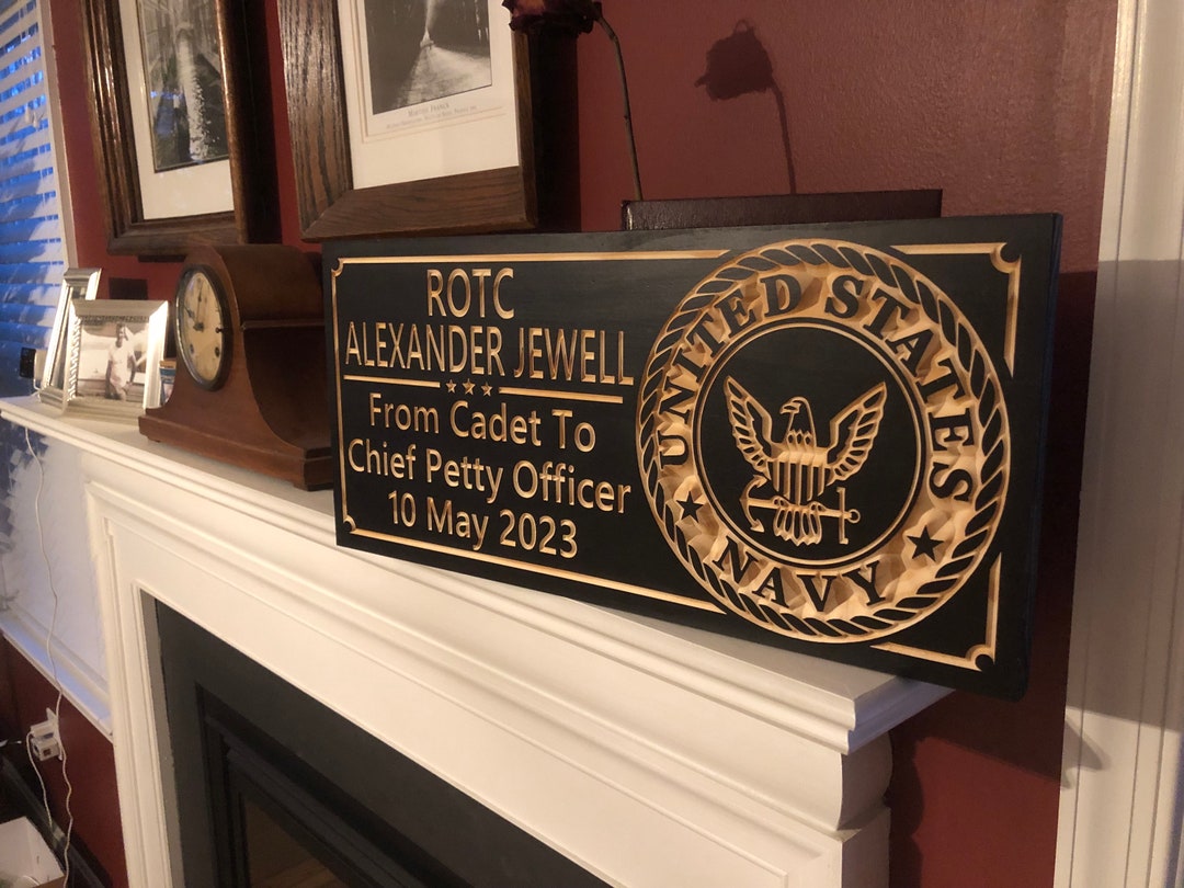 Navy ROTC Commissioning Gift Military Plaque Cadet to Chief Petty ...