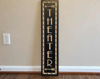 Custom Theater Sign Old Hollywood Decor Boyfriend Gift Man Cave Decor Retro Cinema Ventage Neon