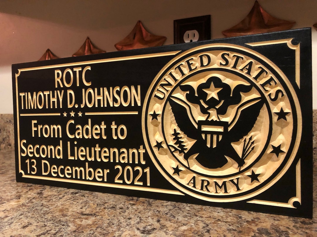 Army ROTC Commissioning Gift Military Plaque Cadet to Second Lieutenant ...