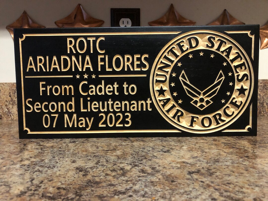 Air Force ROTC Commissioning Gift Military Plaque Cadet to Second ...