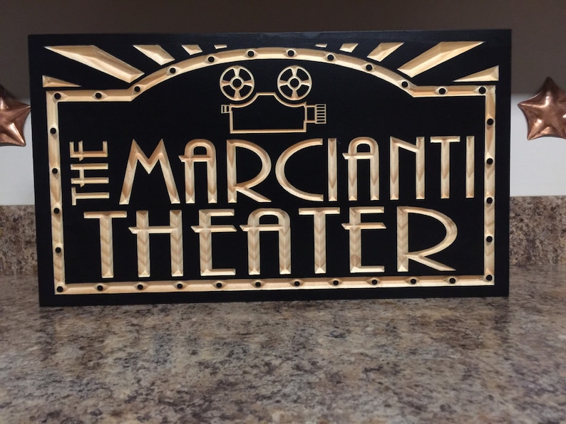 Cine en casa personalizado y letrero de salón decoración | Etsy