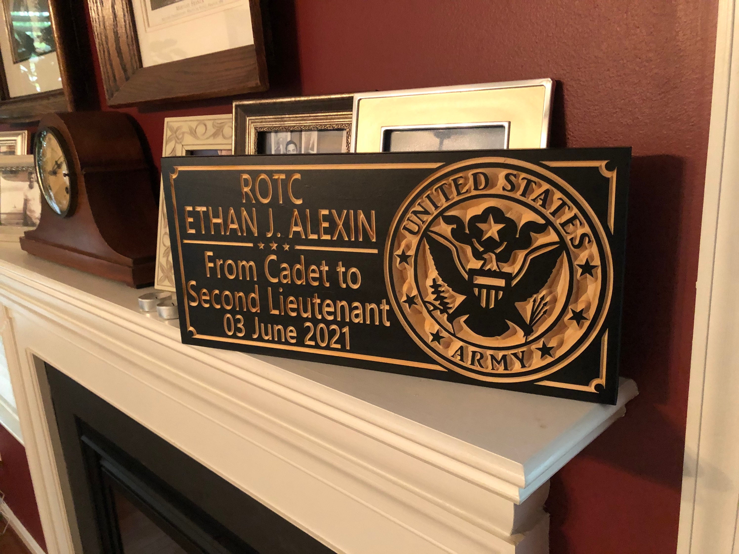 Army ROTC Commissioning Gift Military Plaque Cadet to Second Lieutenant ...