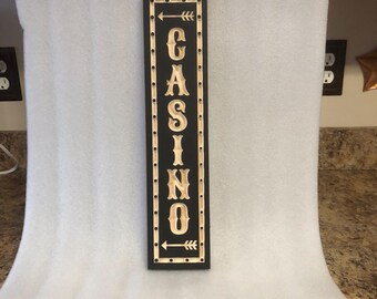 Casino Room Sign, Craps Table, Roulette Table, Game Room Sign, Basement Décor, Boyfriend Gift, Man Cave Décor, Party Room Sign, Wooden Sign