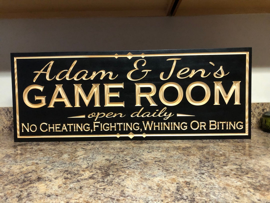 Personalized Game Room Sign Custom Family Game Room Sign Last Name Sign