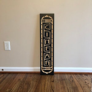 Cinema Movie Theater Decor, Movie Ticket, Home Theater, Boyfriend Gift, Man Cave Decor, Cinema, Family Gift,Wooden Sign
