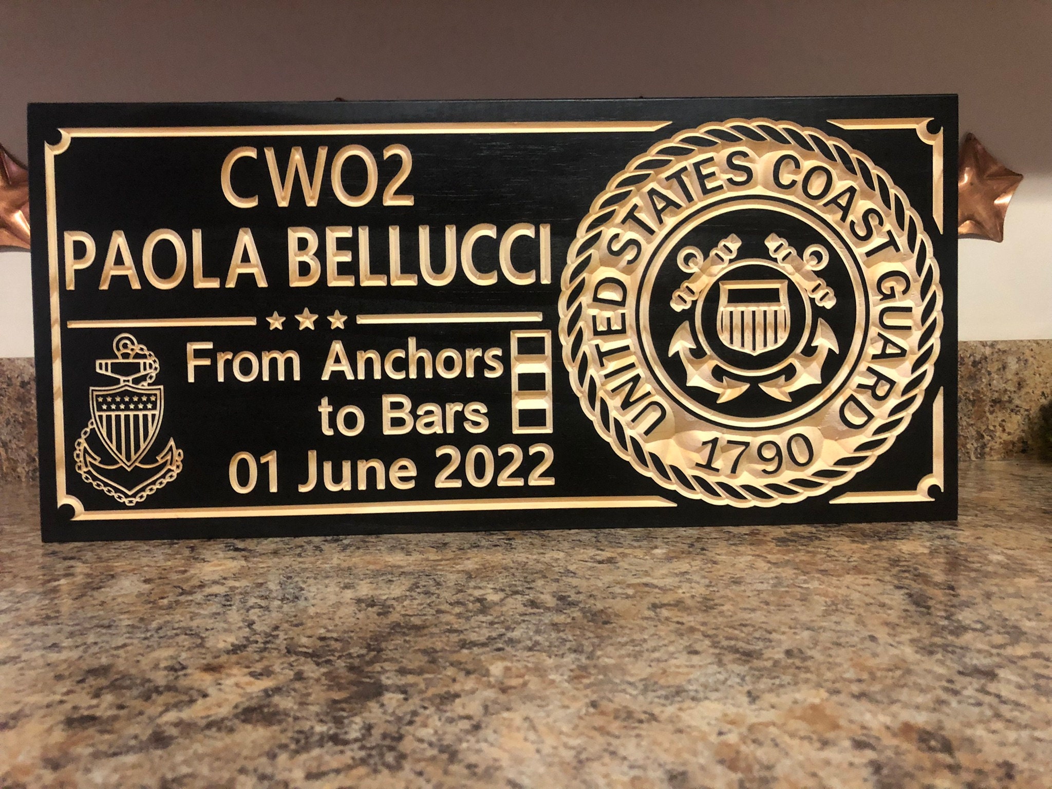 Coast Guard Commissioning Gift Military Plaque Retired Enlisted Army ...