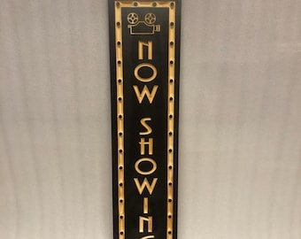 Movie Theater Decor, Movie Ticket, Home Theater, Boyfriend Gift, Man Cave Decor, Cinema, Family Gift, Wooden Sign