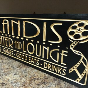Custom Home Theater and Lounge Sign, Personalized Movie Theater Room ...