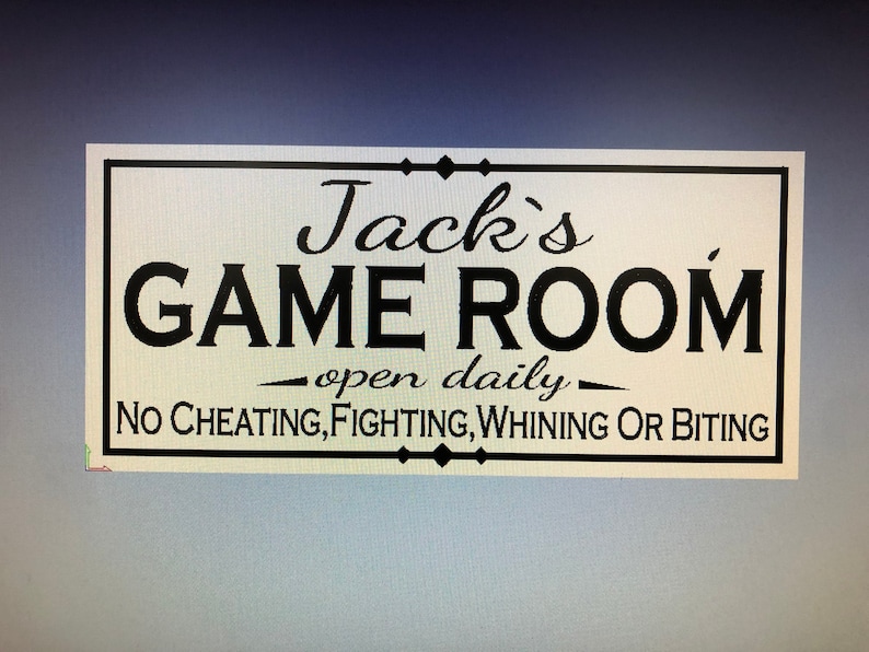 Personalized Game Room Sign Custom Family Game Room Sign Last Etsy