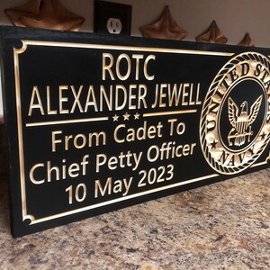 Navy ROTC Commissioning Gift Military Plaque Cadet to Chief Petty ...