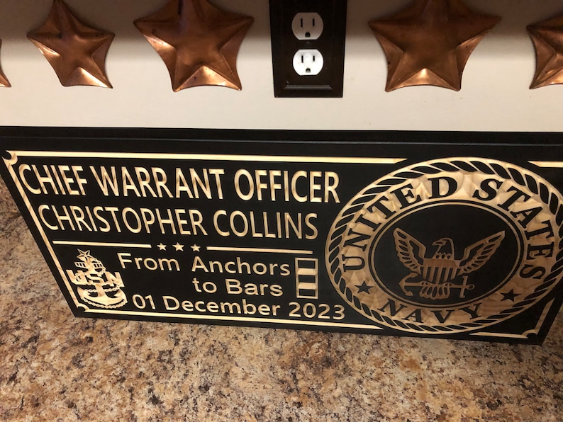 Uscg Cwo2 Bar Senior Chief Warrant Officer Navy Commissioning Gift Military Plaque ...