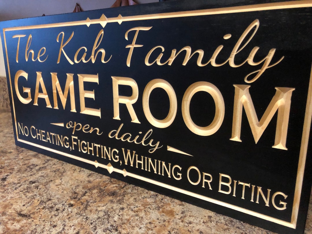 Personalized Game Room Sign Custom Family Game Room Sign Last Etsy