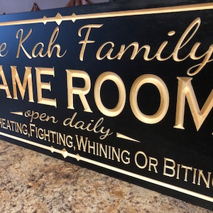 Personalized Game Room Sign Custom Family Game Room Sign Last Name Sign Man Cave Poker Room Birthday Gifts for Him fathers day Gift for Mom