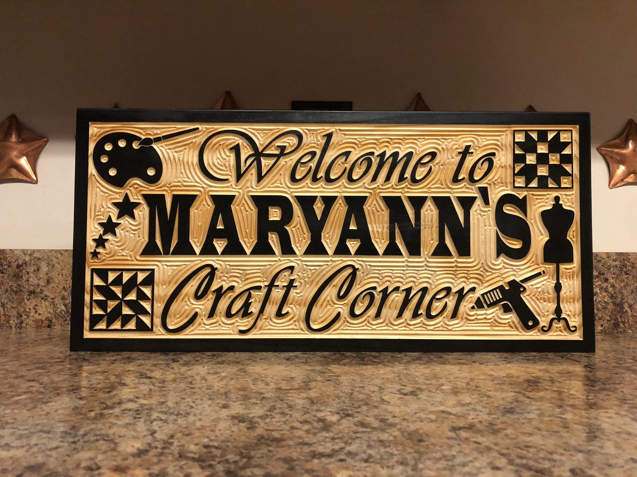 Personalized Craft Room Sign Quilting Painting Crafting - Etsy