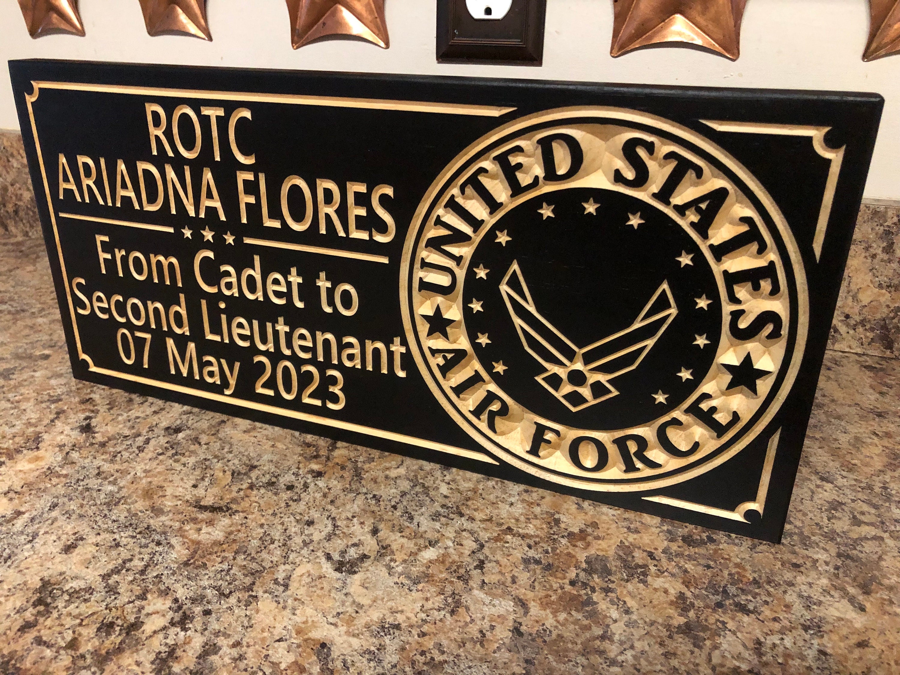 Air Force ROTC Commissioning Gift Military Plaque Cadet to Second ...