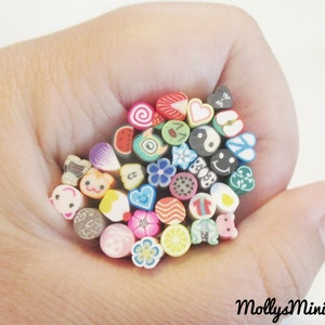 SALE! Grab bag of assorted uncut polymer clay canes (fruits, animals, flowers, food, patterns and more!)