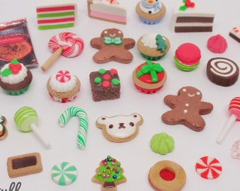 SALE! Grab bag of assorted miniature holiday sweets handmade polymer clay dollhouse Christmas miniatures