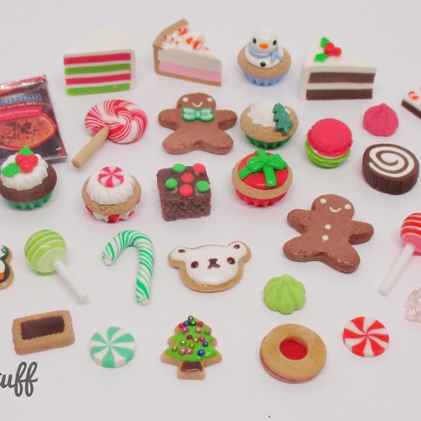 SALE!!! Grab bag of assorted miniature holiday sweets handmade polymer clay dollhouse Christmas miniatures