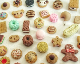 Grab bag of assorted miniature cookies handmade polymer clay dollhouse miniatures