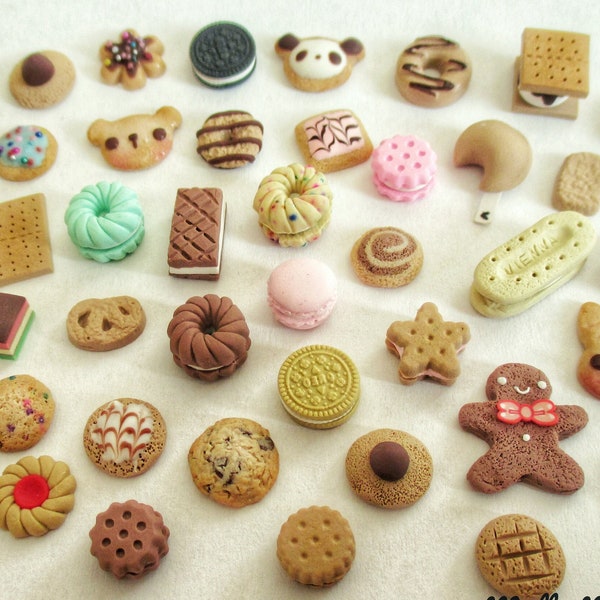 Grab bag of assorted miniature cookies handmade polymer clay dollhouse miniatures