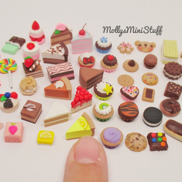 Sample pack of miniature desserts grab bag of handmade polymer clay assorted dollhouse miniatures