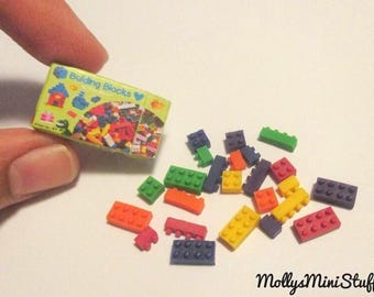 Miniature building blocks set - Handmade polymer clay 1:12 scale dollhouse miniature